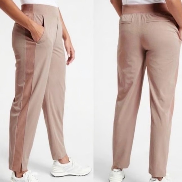 Athleta Brooklyn Textured Ankle Pants Taupe Womens 4 Style 982287-01 Athleisure - Picture 13 of 13